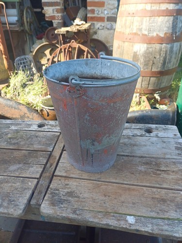 Vintage red galvanised fire - vintage,