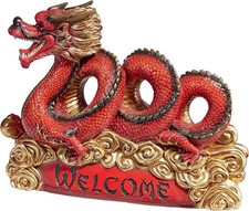 Zen Garden Chinese Welcome Dragon Oriental Statue Ornament