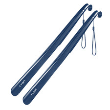 TYGA STORE Shoe Horn Extra Long Handled 23 inches, 58cm Comfortable (Blue, 2)