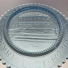 Wareham Massachusetts Tobey Homestead Hospital Library Pairpoint Glass Cup Plate