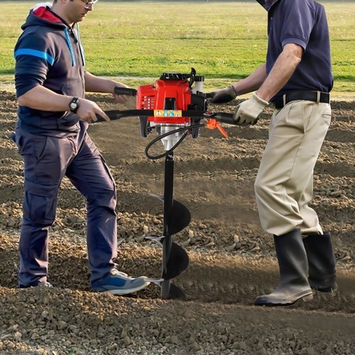 Man petrol earth auger fence - petrol,