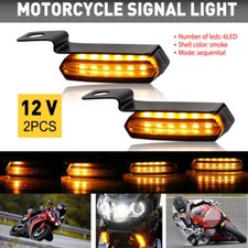 2X Motorcycle 12 LED Turn Signal Indicators Motorbike Waterproof Amber Light UK