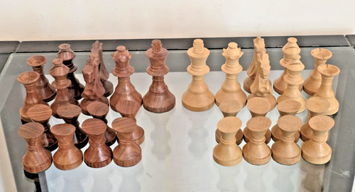 Large handmade wooden chess - wooden,
