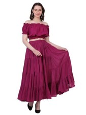 Cotton 25 Yard ATS Tribal 4 Tier Gypsy Skirt Belly Dance EHS