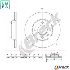 2x BRAKE DISC BR 011 SA100 FOR