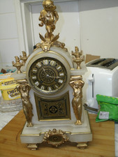 FRENCH STRIKE ON BELL 8 DAY MARBLE CLOCK