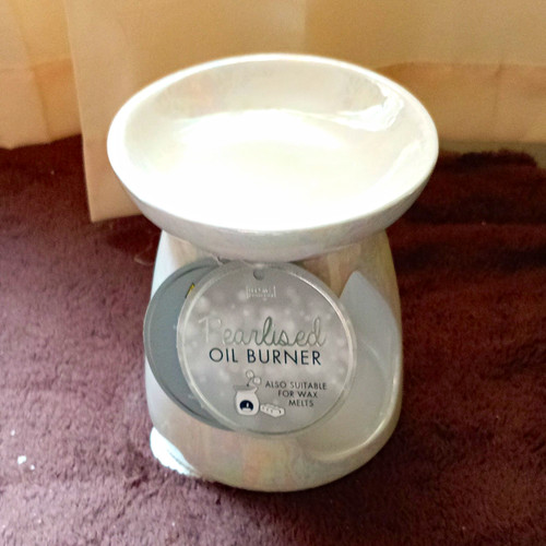Pearlised white ceramic oil - white,