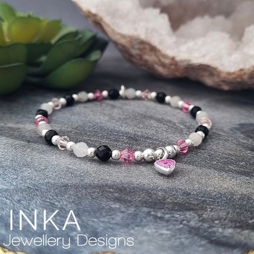 Sterling silver moonstone onyx - sterling,