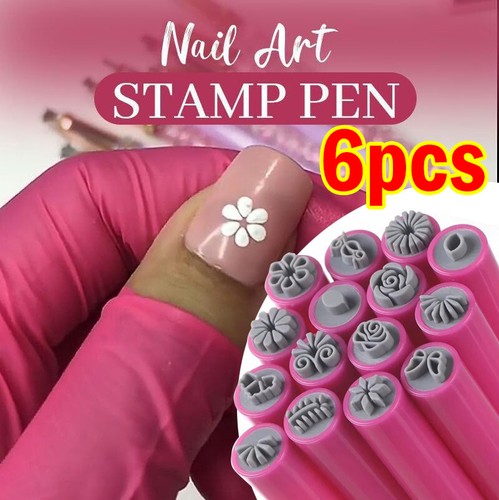 6pcs diy nail art - nail, stamp