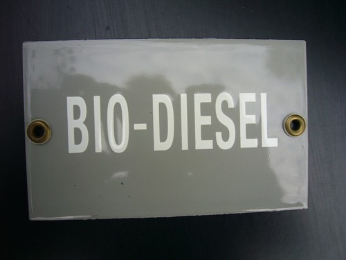 Enamel sign organic diesel - -,