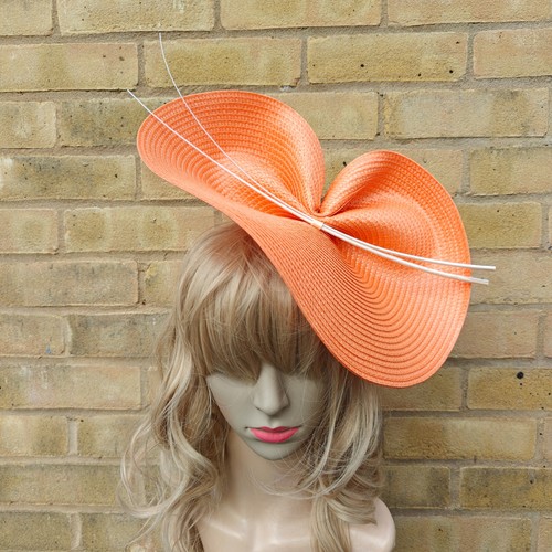 Orange ivory cream fascinator - orange,