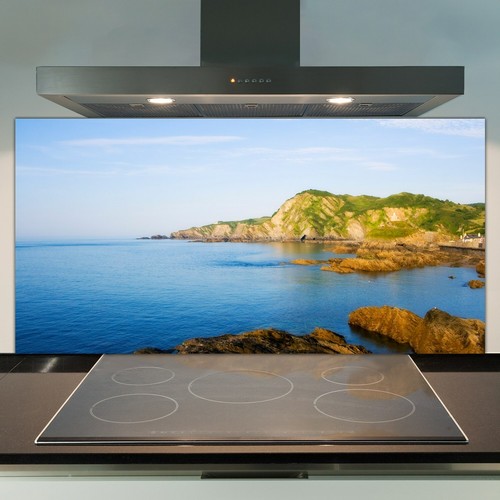Glass kitchen splashback tile - kitchen,