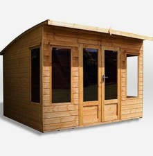 GARDEN SUMMERHOUSE SUN ROOM OUTDOOR OFFICE WOODEN SUMMER HOUSE T&G 10x8ft 10ft