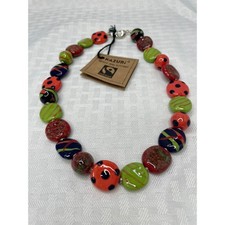 Kazuri Kenya Hand Crafted "KALAIDESCOPE" Fair Trade Beaded Statement Necklace