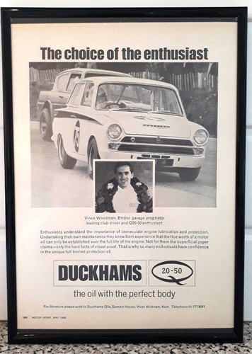 Framed original classic car - framed, ad