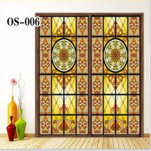 Floral stained static cling - stained,