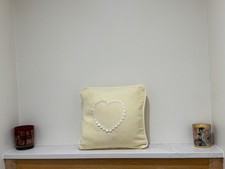 CUSHION NURSERY KIDS 30cmx30cm LAURA ASHLEY SMALL VGC YELLOW PASTEL HEART RRP£30