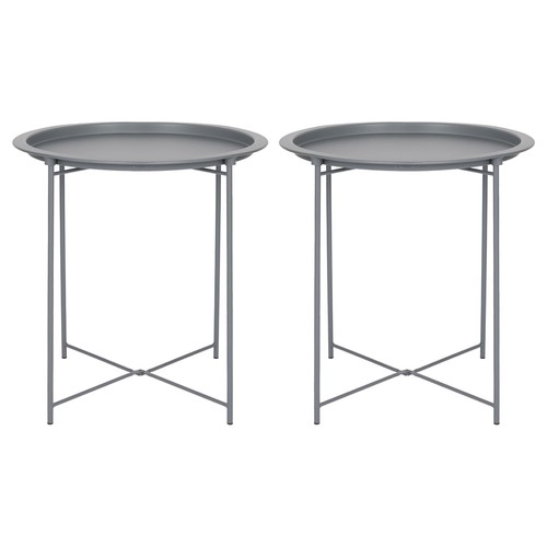 Round steel tray - tables,