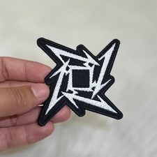 Heavy Metal Rock Band Style Throwing Star Embroidered Iron On Patch Badge