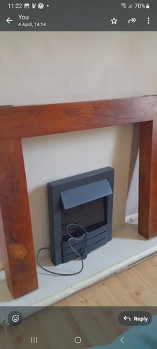 Wooden fire surround - fire, and