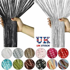 String Curtain Panels Door Fly Screen Room Divider Net Hanging Glitter Curtains