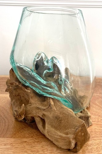 Molten glass bowl wood - molten,