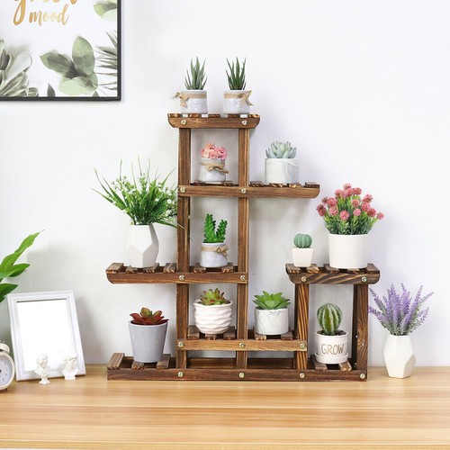 Wooden tabletop plant stand - wooden,