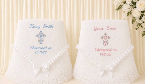 Christening white shawl - white,