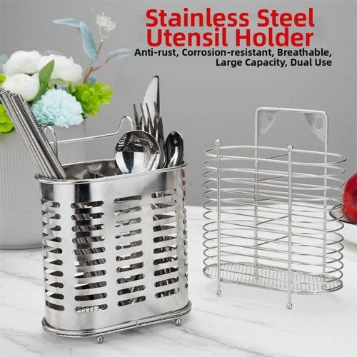 Stainless steel cutlery stand - stainless,