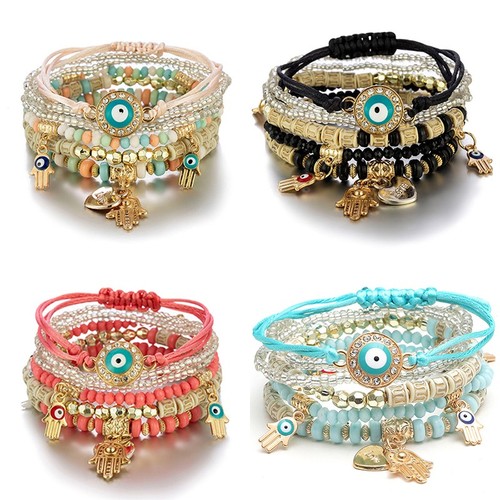 6pcs set bohemian evil eye - bohemian,