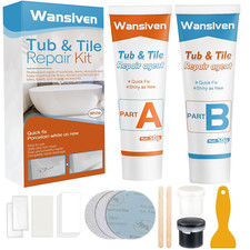 Wansiven Bathtub Repair Kit, Enamel Tub Tile and Shower Tray Repair Kit, Bathtub