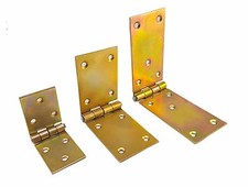 Strong Heavy Duty Strap Hinge Hinges Zinc Tee Door Gate GOLD Yellow Shed