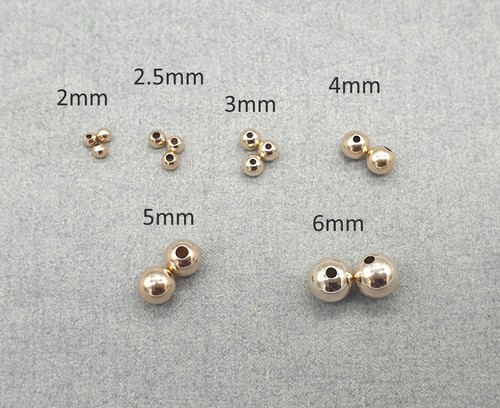 9ct yellow gold beads 5 - 2, 2.5