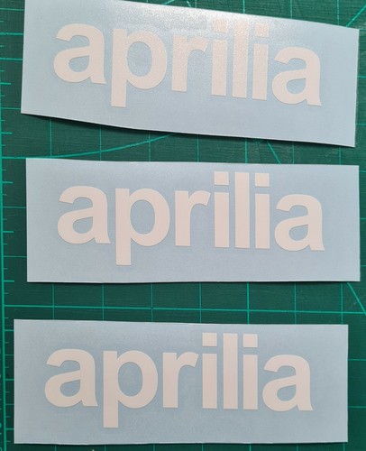 Aprilia white glossy text - glossy,