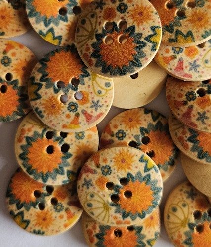 25mm large flower print - x,