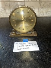 Antique Working 1930's LUXOR Swiss Gilt Brass 8 Day 15 Jewel Mantel Desk Clock