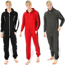 Mens Adults One Piece 1onesie All in One Fleece Hooded Jumpsuit Pyjamas Playsuit