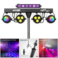 MAX PartyBar10 DJ Disco Party LED Light Bar with Stand - Jelly, PAR, UV & Strobe