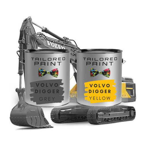 Volvo digger grey yellow - digger, /