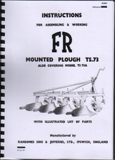 Ransomes "TS.73" Mounted Plough Instruction and Parts Book