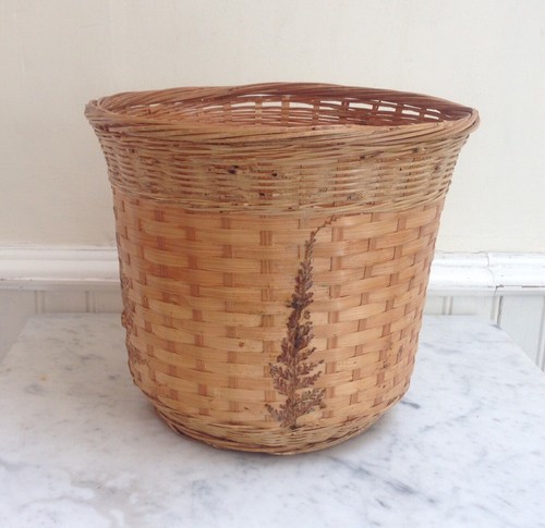 Vintage wicker rafia planter - wicker,