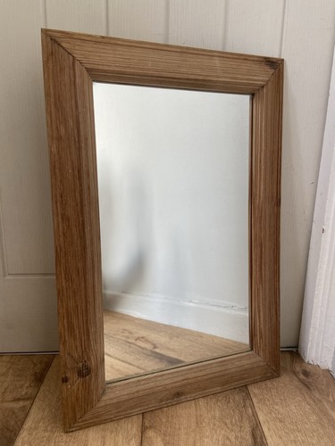 Vintage pine wall mirror - wall,