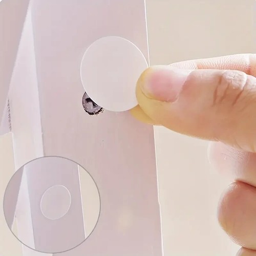 White self adhesive - self, hole