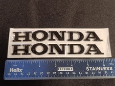 2 x HONDA BLACK Decals, 15X2.5CM Motorbike Stickers/Decals - Free Delivery