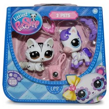 Littlest Pet Shop Series 4 Stylin’ Stripes Pet Pair - Collectible LPS Figures