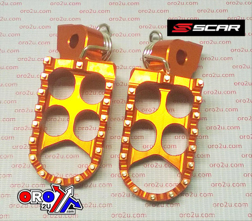 Alloy foot pegs scar orange - pegs,