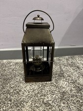 Vintage Metal and Glass Oil Lamp Lantern with Wick
