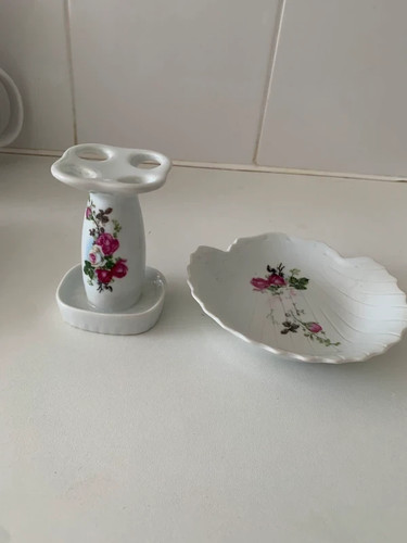 Bathroom set pink rose - bathroom,