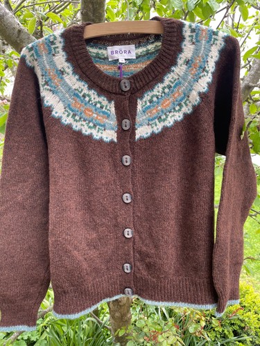 Brora shetland cardigan size - brora,
