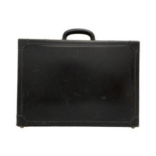 Auth ASPREY - Black Leather Trunk Case